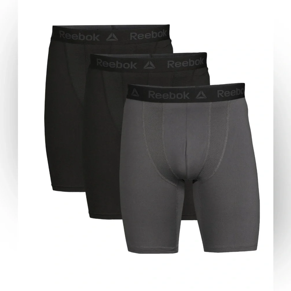 BUNDLE DEALS ✨3 Reebok Men's Underwear Tech Comfort Long Length Boxer brief 9”